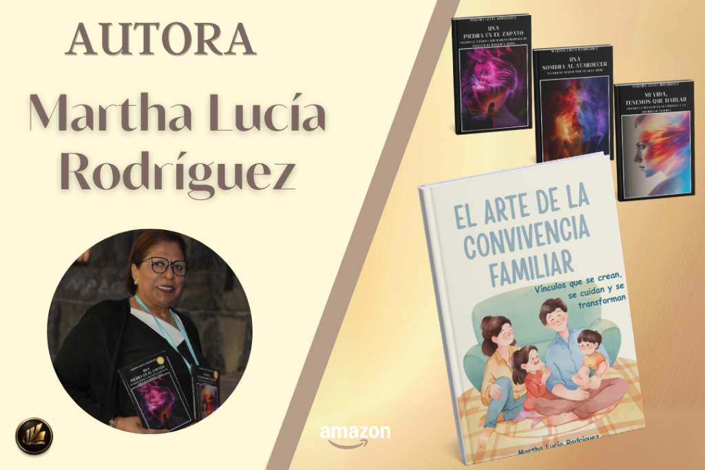 Martha Lucia Rodríguez. Autora de Una sombra al atardecer, una piedra en el zapata, mivida, tenemos que hablar y el arte de la convivencia familiar