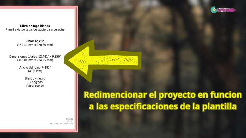 Redimencionar el proyecto en funcion a las especificaciones de la plantilla de portada de amazon kindle