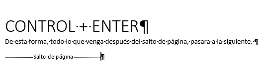 Acceso rapido a saltos de páginas. Para maquetar correctamente un libro
