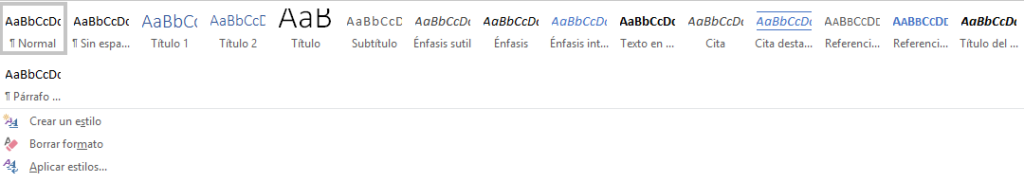 los estilos de word que se usan para maquetar un libro kdp