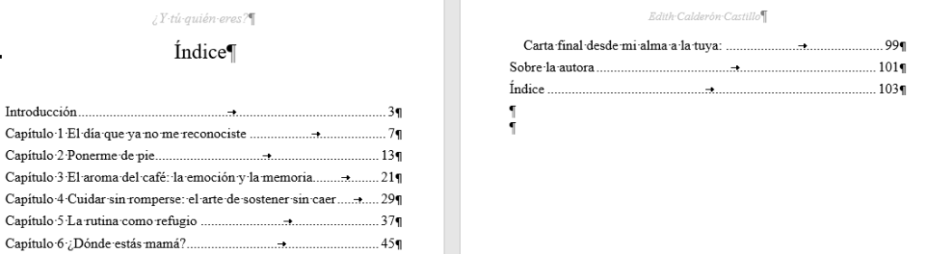 indices automatizados en word